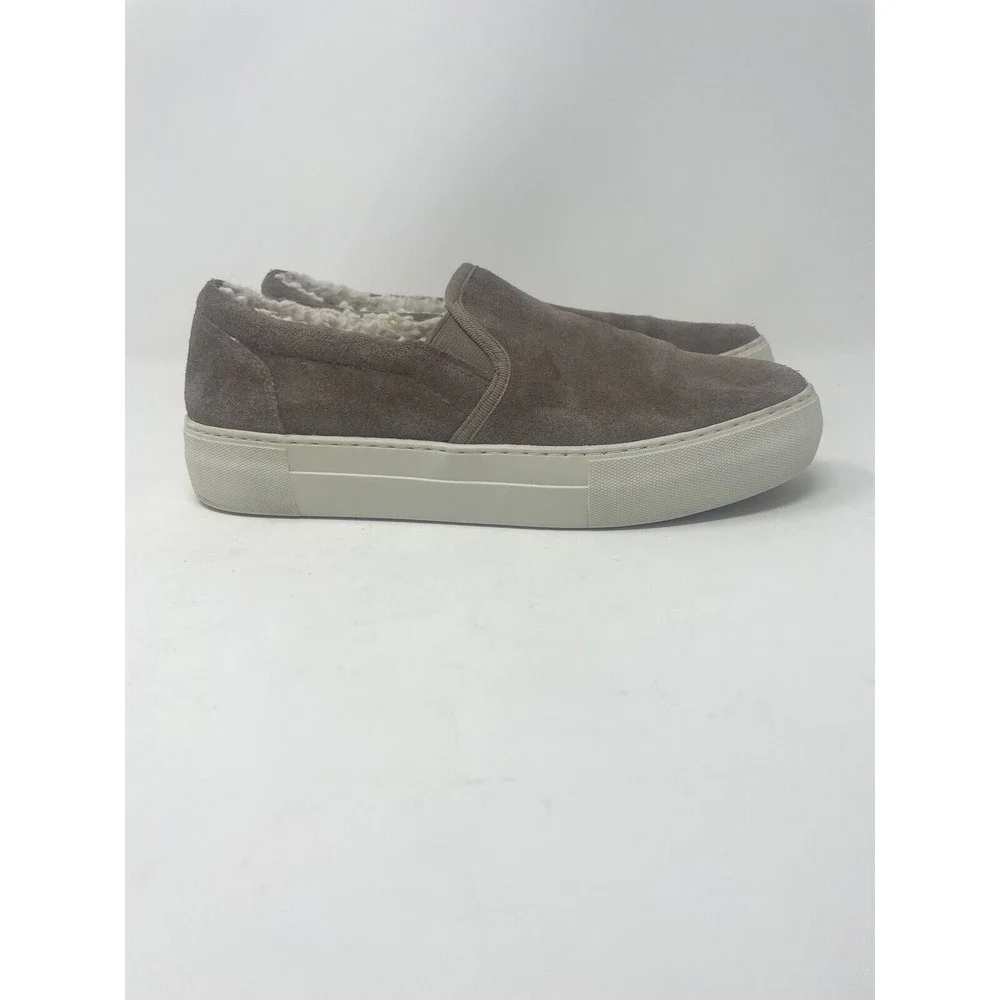 J/Slides Women’s Faux Fur Low Top Platform Sneakers Brown Suede Size 7.5